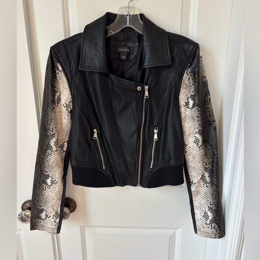 Faux Leather Snake Print Jacket